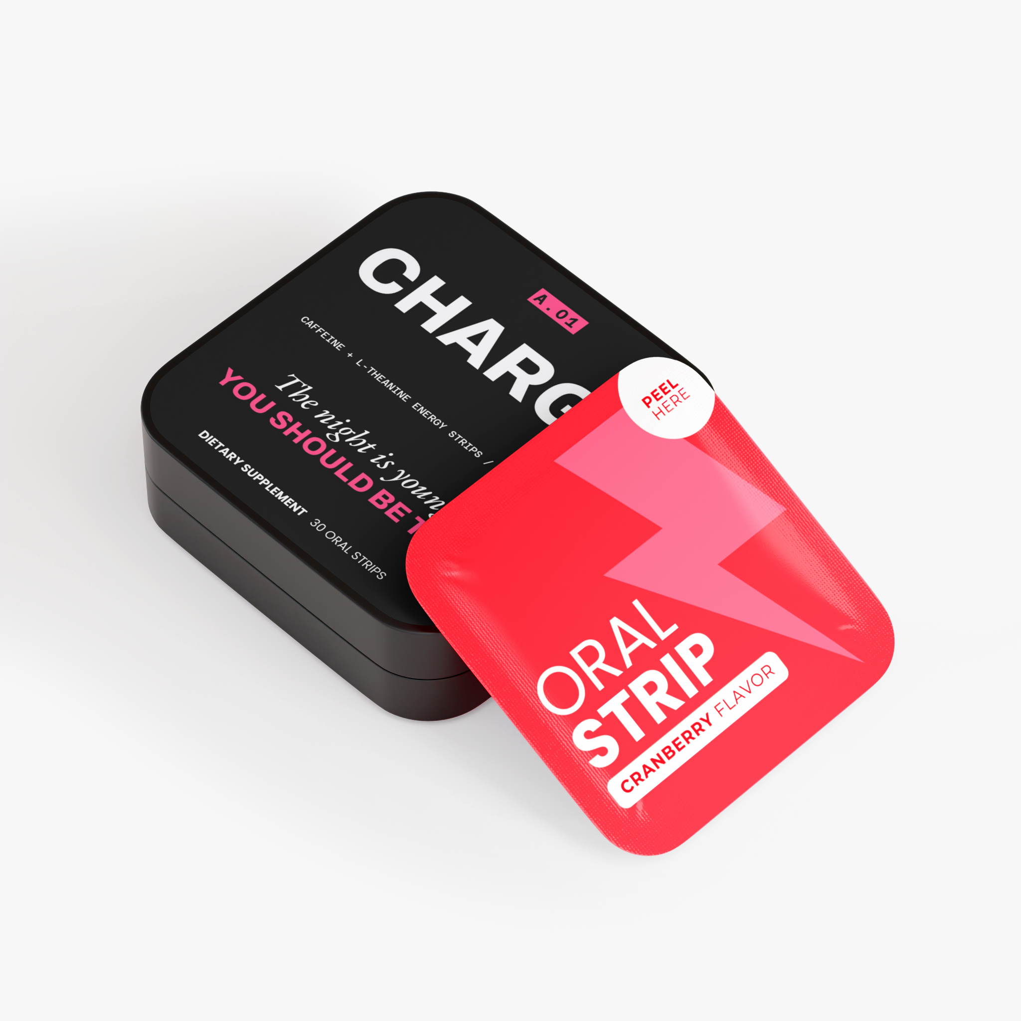 CHARGE — Caffeine + L-Theanine Energy Strips / Cranberry
