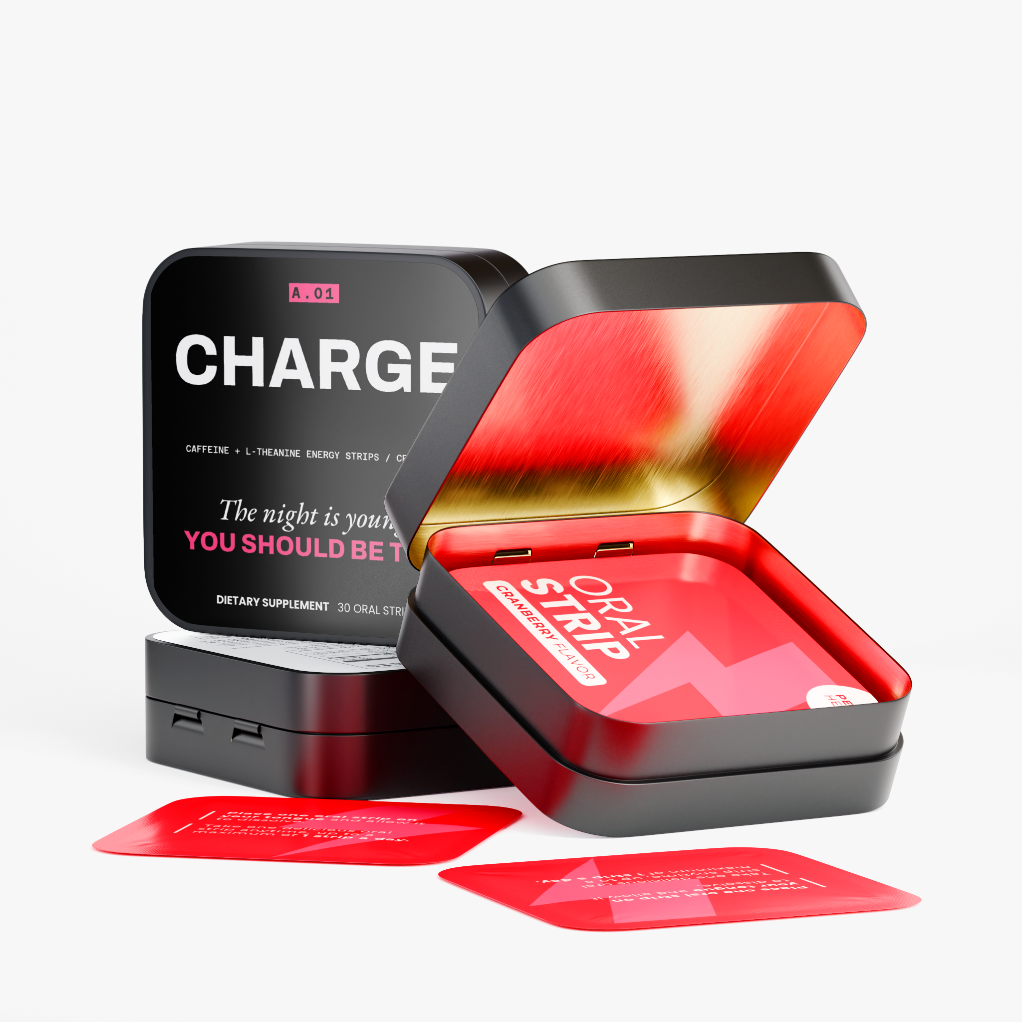 CHARGE — Caffeine + L-Theanine Energy Strips / Cranberry