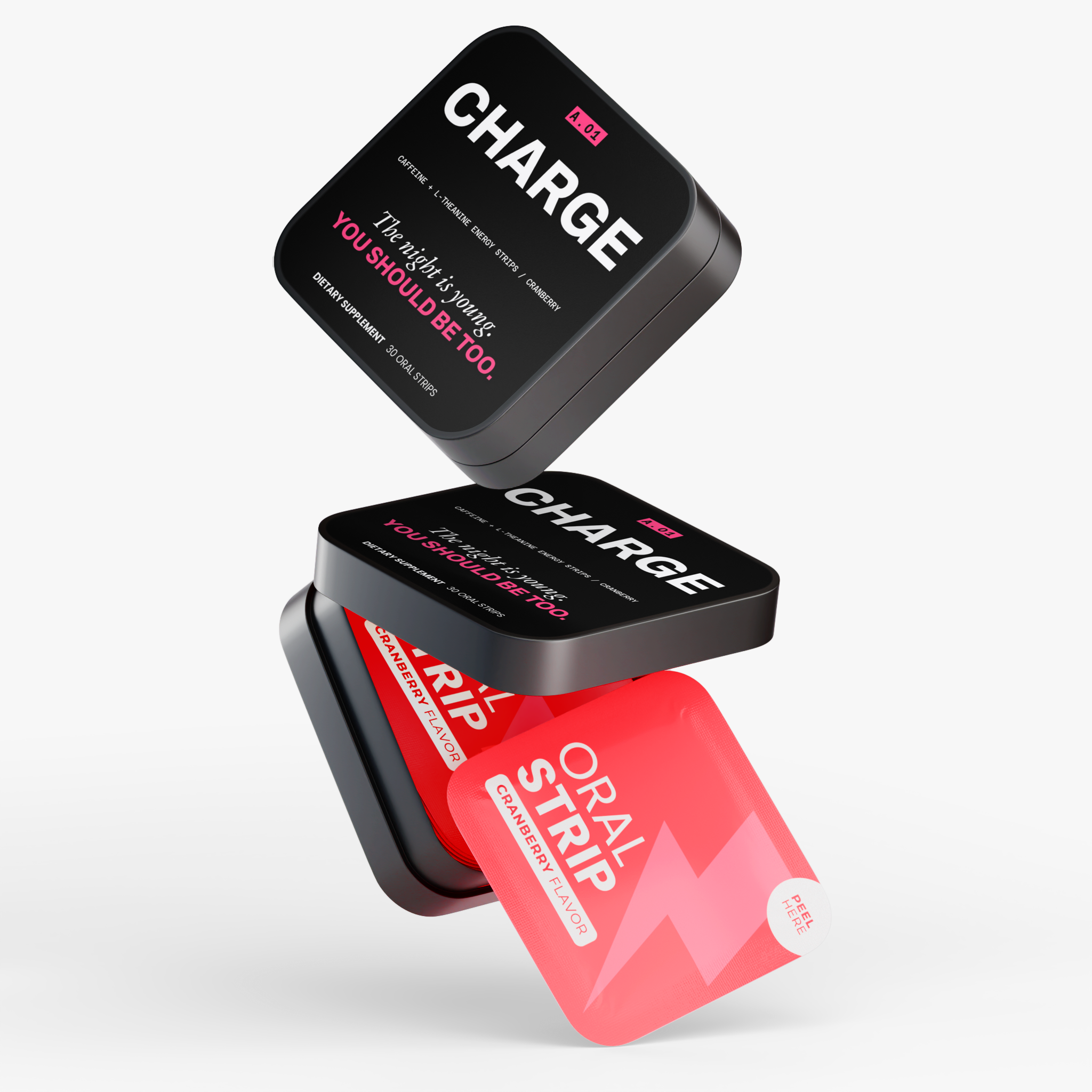 CHARGE — Caffeine + L-Theanine Energy Strips / Cranberry