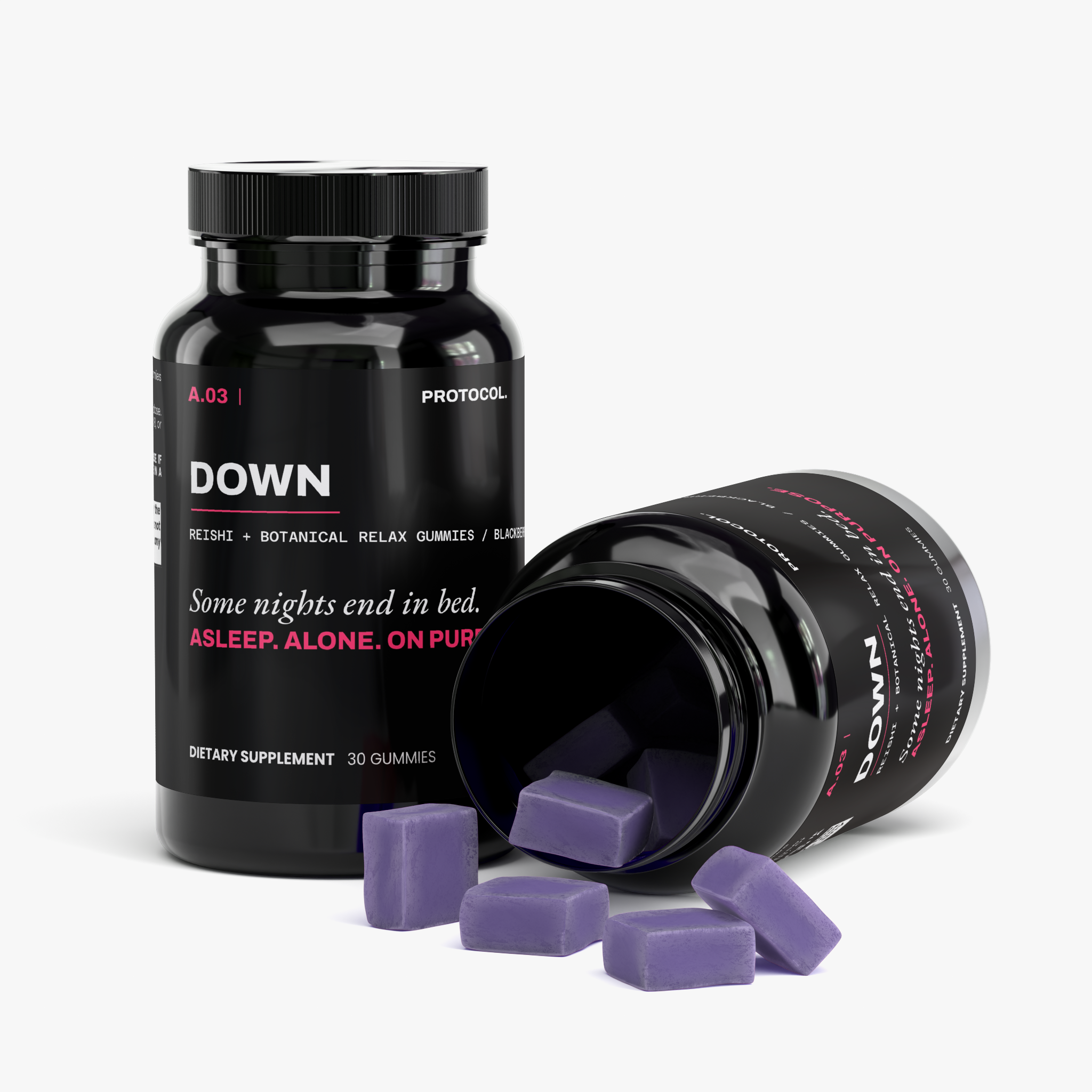 DOWN — Reishi + Botanical Relax Gummies / Blackberry